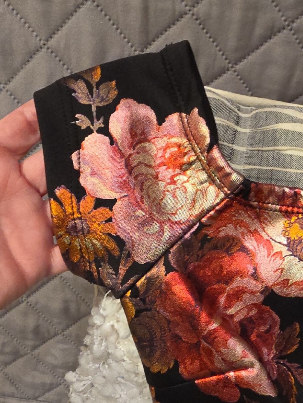 Privy Black Mini Dress with Pink & Orange Floral Foil Like Print Cutout - Picture 8 of 15